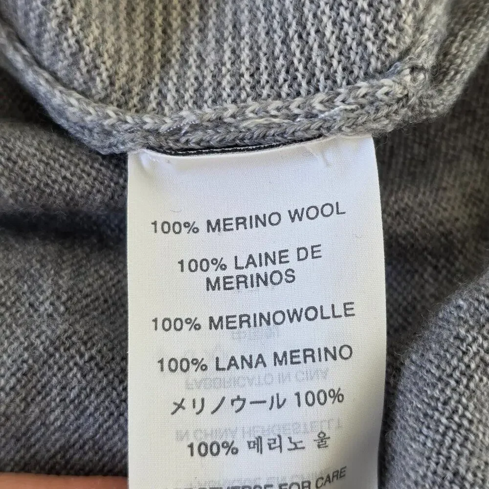 J Crew Gray Merino Wool Sweater Unisex Large L Long Sleeve Lightweight Crewneck